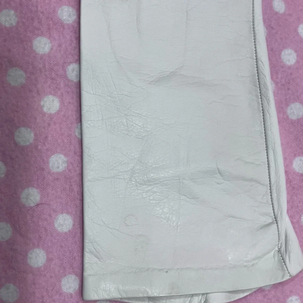 Vintage White Leather gloves M